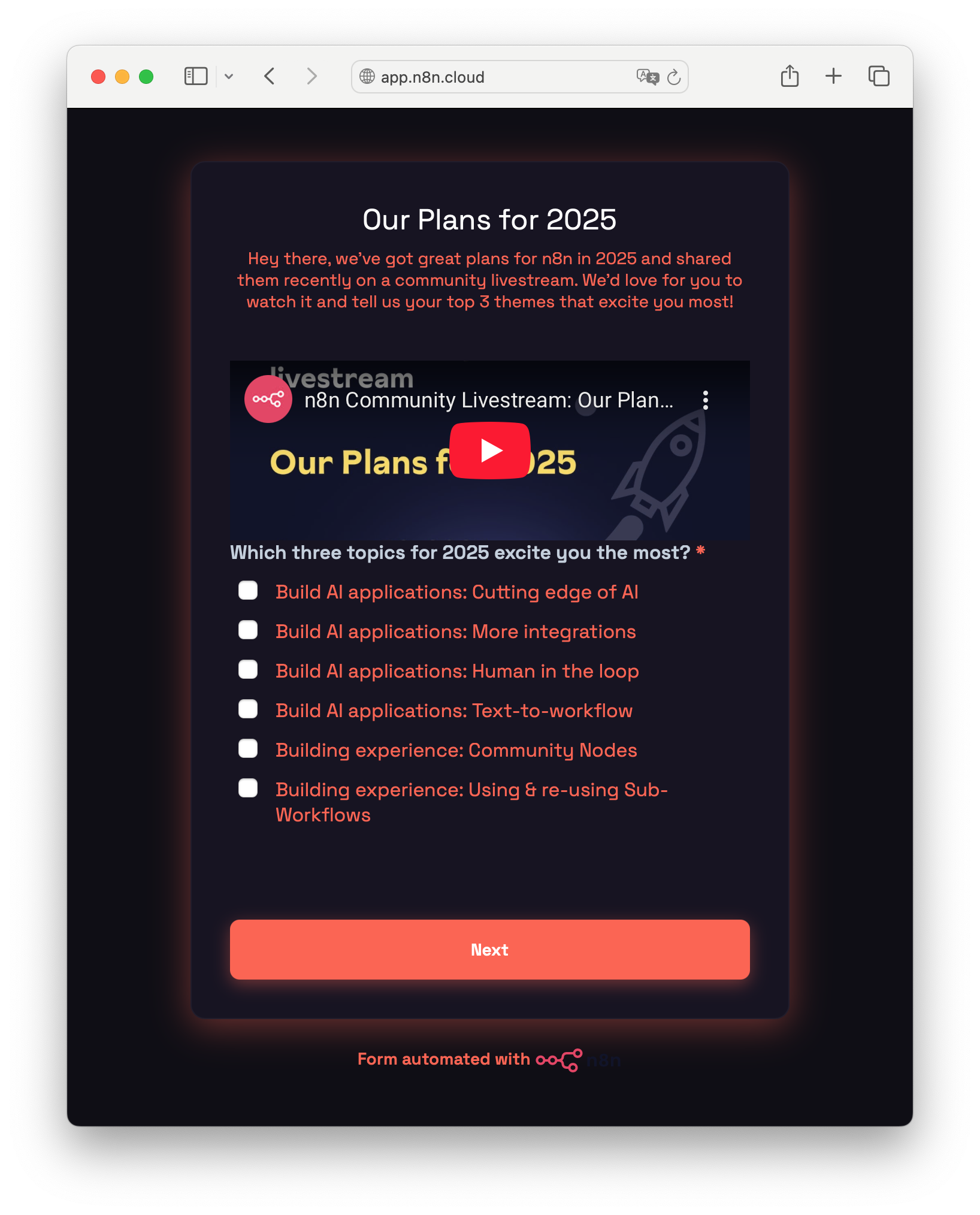 Form with custom CSS applied